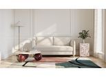 BRUNO Schlafsofa 160cm in Creme Ecru Beige | Pillow | stabiles Massivholz & Boxspringkomfort