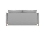 BRUNO Schlafsofa 160cm in Hellgrau | Pillow | stabiles Massivholz & Boxspringkomfort