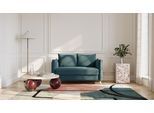 BRUNO Schlafsofa 120cm in Petrol Türkis | Pillow | stabiles Massivholz & Boxspringkomfort