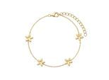 Armband AMOR "Blume-Motiv", gelbgoldfarben, Armbänder, Damen, 20cm, Silber 925 (Sterlingsilber), Armband