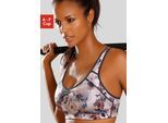 Sport-BH LASCANA ACTIVE, Damen, Gr. 70, Cup C, bunt (blumendruck), Microtouch, Obermaterial: 76% Polyamid, 24% Elasthan, BHs Sport-BH, ohne Bügel, für starke Belastbarkeit