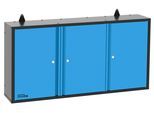 Hängeschrank GÜDE, schwarz, B:120cm H:60cm T:20cm, Stahl, Schränke, Hängeschrank, B/T/H: 120x20x60 cm, 3 Türen, abschließbar, für Werkstatt GWS 3T