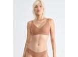 Bügelloser BH SLOGGI "ZERO Feel 2.0", Damen, Gr. L, N-Gr, braun (nostalgic braun), Single Jersey, Obermaterial: 76% Polyamid, 24% Elasthan, matt, unifarben, BHs, atmungsaktive, herausnehmbare Pads, fester Halt, verstellbare Träger