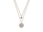 Kette mit Anhänger TOM TAILOR, roségoldfarben, apricot, kristallweiß, altrosa, Halsketten, Damen, Edelstahl, L: 45 B: 1,9mm, mit Kristallglas, B:1,9mm