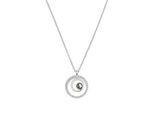 Kette mit Anhänger TOM TAILOR, edelstahlfarben, kristallweiß, schwarz, Halsketten, Damen, Edelstahl, L: 45 B: 2mm, mit Kristallglas, B:2mm