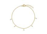 Armband AMOR, gelbgoldfarben, weiß, weiß, Armbänder, Damen, 19cm, Silber 925 (Sterlingsilber), Armband, mit Zirkonia (synth.)