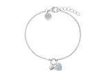 Silberarmband TOM TAILOR "Herzen", blau (silberfarben, blau, hellblau, blau, hellblau), Armbänder, Mädchen, 16cm, Silber 925 (Sterlingsilber), Silberarmband, mit Zirkonia (synth.)