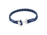 Armband TOM TAILOR, edelstahlfarben, blau, Armbänder, Herren, 22,5cm, Edelstahl Textil, Edelstahl, Textil, Armband