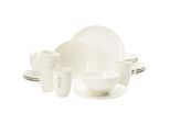 Geschirr-Set SELTMANN WEIDEN "Kombiservice Savona Fine Diamond 20er Set creme", beige (creme), 20, Porzellan, Geschirr-Sets, Geschirr-Set, Spülmaschinenfest, Mikrowellensicher, Ofenfest