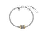 Armband TOM TAILOR, edelstahlfarben, gelbgoldfarben, weiß, weiß, Armbänder, Damen, 20cm, Edelstahl, Armband, mit Zirkonia (synth.)