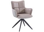 Livetastic , Schwarz, Taupe, Beige , Metall, Textil , 65x90x64 cm , Sitzfläche 360° drehbar ,