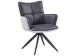 Livetastic , Braun, Schwarz, Hellgrau , Metall, Textil , 65x90x64 cm , Sitzfläche 360° drehbar ,