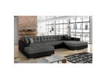 P & B Wohnlandschaft , Schwarz, Dunkelgrau , Kunststoff , 359x165 cm , Made in EU , Liegefunktion , Wohnzimmer, Sofas & Couches, Wohnlandschaften