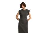 Ärmelloses Kleid asphaltgrau mit Rundhalsausschnitt und Polo Club Logo