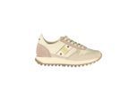 Blauer Beige Lederen Dames Sneaker