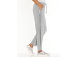 Sweathose CLASSIC BASICS, Damen, Gr. 24, Kurzgrößen, grau (steingrau, meliert), 88% Baumwolle, 12% Polyester, meliert, lang, Hosen Sweathose