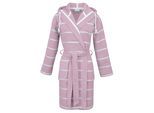 Unisex-Bademantel CARL ROSS "supercombed light" Gr. XL, rose quartz, sanftes weiß, L:105cm, Frottier, Hausmäntel, Unisex-Bademantel, Kapuze