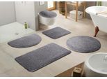 Badematte KLEINE WOLKE "Mellow, Badvorleger, Badezimmer Teppich" Gr. 5, grau (anthrazit), H:40mm, Polyester, Badematten, Badematte, Badteppich, Uni-Farben, weich, rechteckig & rund erhältlich