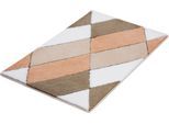Badematte KLEINE WOLKE "Ayana, Badvorleger, Badezimmer Teppich", bunt (seide), H:15mm, Polyacryl, Badematten, Badematte, Badteppich, modernes Rauten Design, leichter Hoch-Tief Effekt