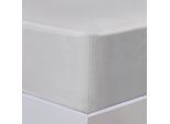 Bettlaken FLORELLA "Edel Satin Spannbetttuch, 100% Baumwolle, Rundumgummi", grau (silber), B:100cm L:200cm, Satin, Obermaterial: 100% Baumwolle CO., Bettlaken, Bettlaken