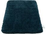 Badematte TOM TAILOR HOME "Cozy Bath UNI, Badvorleger, Badezimmer Teppich", blau (petrol), H:27mm, Polyester, Badematten, Badematte, Badteppich, Uni Farben, rechteckig, in rund & oval erhältlich