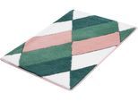 Badematte KLEINE WOLKE "Ayana, Badvorleger, Badezimmer Teppich", grün (maledivia), H:15mm, Polyacryl, Badematten, Badematte, Badteppich, modernes Rauten Design, leichter Hoch-Tief Effekt