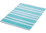 Badematte SEE∙MANN∙GARN "Lina, Badvorleger, Badezimmer Teppich" Gr. 2, grün (salbeigrün), H:5mm, Baumwolle, Badematten, Badematte, Badteppich, gestreift, pflegeleicht