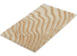 Badematte KLEINE WOLKE "Terrace, Badvorleger, Badezimmer Teppich", beige (sandbeige), H:23mm, Polyacryl, Badematten, Badematte, Badteppich, modernes Wellen Design, Hoch-Tief Effekt