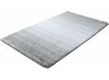Badematte KLEINE WOLKE "Oslo, Badvorleger, Badezimmer Teppich" Gr. 4, grau (platinfarben), H:30mm, Kunstfaser, Badematten, Badematte, Badteppich, Melange Effekt, gestreift, Farbverlauf