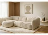 Ecksofa HOME AFFAIRE "OSTRUP Rundsofa, L-Form, Naturtöne, Boucle oder Chenille", beige, B:280cm H:73cm T:152cm, 100% Polyester, Sofas, Ecksofa, Breite 280 cm, organische Form mit sanften Rundungen