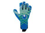 Torwarthandschuhe UHLSPORT "Torwarthandschuhe AQUAGRIP HN", Herren, Gr. 12, blau (pacific blau, fluo grün, weiß), Obermaterial: 81% Gummi rubber. 13% Polyester PES. 6% Nylon NY., Handschuhe Torwarthandschuhe