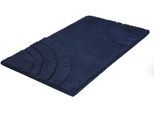 Badematte KLEINE WOLKE "»Saturn«, Badvorleger, Badezimmer Teppich", blau (navy), H:25mm, Polyacryl, Badematten, Badematte, Badteppich, Uni Farben, modernes Design, Hoch-Tief Effekt