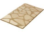 Badematte KLEINE WOLKE "Inspire, Badvorleger, Badezimmer Teppich" Gr. 4, beige (berberbeige), H:15mm, Kunstfaser, Badematten, Badematte, Badteppich, Stein Optik, waschbar