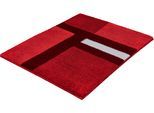 Badematte KLEINE WOLKE "»Ariana«, Badvorleger, Badezimmer Teppich", rubin, H:20mm, Polyester, Badematten, Badematte, Geometrisches Design mit kontrastierendem Mittelstreifen