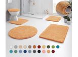 Badematte KLEINE WOLKE "RELAX, Badvorleger, Badezimmer Teppich", orange (peach), H:30mm, Polyacryl, Badematten, Badematte, Badteppich, meliert, rechteckig, rund & als Set erhältlich