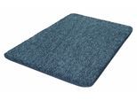 Badematte KLEINE WOLKE "Seattle, Badvorleger, Badezimmer Teppich" Gr. 4, blau (iceblau), H:25mm, Kunstfaser, Badematten, Badematte, Badteppich, Uni Farben mit Melange Effekt, besonders weich, waschbar