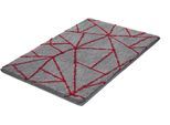 Badematte KLEINE WOLKE "»Bondi«, Badvorleger, Badezimmer Teppich", rubin, H:20mm, Polyacryl, Badematten, Badematte, Badteppich, modernes geometrisches Design, weicher Hochflor