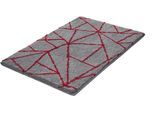 Badematte KLEINE WOLKE "»Bondi«, Badvorleger, Badezimmer Teppich", rubin, H:20mm, Polyacryl, Badematten, Badematte, Badteppich, modernes geometrisches Design, weicher Hochflor
