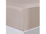 Bettlaken FLORELLA "Edel Satin Spannbetttuch, 100% Baumwolle, Rundumgummi", beige, B:190cm L:200cm, Satin, Obermaterial: 100% Baumwolle CO., Bettlaken, Bettlaken