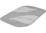Badematte MEUSCH "Greta, Badvorleger, Badezimmer Teppich", silbergrau, H:20mm, Polyester, Badematten, Badematte, Badteppich mit dezentem, meliertem Blattmotiv