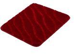 Badematte KLEINE WOLKE "Tram, Badvorleger, Badezimmer Teppich", rot (granat), H:20mm, Polyacryl, Badematten, Badematte, Badteppich, modernes Wellen Design, Hoch-Tief Effekt