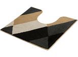 Badematte KLEINE WOLKE "Ayana, Badvorleger, Badezimmer Teppich", schwarz, H:15mm, Polyacryl, Badematten, Badematte, Badteppich, modernes Rauten Design, leichter Hoch-Tief Effekt