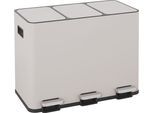 Mülleimer OTTO HOME "Garrin, Soft Close, Fassungsvermögen 3x 15 Liter", beige, B:62,6cm H:48,4cm T:38,2cm, Edelstahl, Mülleimer, Mülleimer, Mülltrennsystem mit 3 separaten Innenbehältern und Fußtrittpedalen