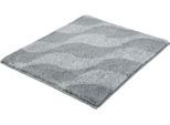 Badematte KLEINE WOLKE "»Onda«, Badvorleger, Badezimmer Teppich", grau (anthrazit), H:15mm, Polyacryl, Badematten, Badematte, Badteppich, modernes Ton in Ton Wellendesign, flauschig