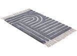 Badematte "»Bahamas Grafik«", anthrazit, H:20mm, Baumwolle, SCHÖNER WOHNEN-KOLLEKTION, Badematten, Badematte, waschbar, Baumwolle, Badvorleger mit Fransen, Badteppich
