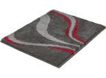 Badematte KLEINE WOLKE "»Vento«, Badvorleger, Badezimmer Teppich", grau (schiefer), H:20mm, Polyacryl, Badematten, Badematte, Badteppich, modernes Welledesign, besonders weich