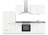 Küchenzeile NOBILIA "Touch I", NEU: individuell anpassbar mit gratis Profi-Beratung", weiß (küche: weiß, korpus: alpinweiß, arbeitsplatte: beton schiefergrau nachbildung), B:300,3cm H:216,6cm T:60cm, Komplettküchen-Sets, Küchenzeile, vormontiert, Breite 300 cm, Ausrichtung wählbar, wahlw. mit E-Geräten