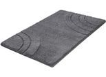 Badematte KLEINE WOLKE "»Saturn«, Badvorleger, Badezimmer Teppich", grau (anthrazit), H:25mm, Polyacryl, Badematten, Badematte, Badteppich, Uni Farben, modernes Design, Hoch-Tief Effekt