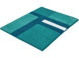 Badematte KLEINE WOLKE "»Ariana«, Badvorleger, Badezimmer Teppich", türkis, H:20mm, Polyester, Badematten, Badematte, Geometrisches Design mit kontrastierendem Mittelstreifen