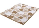 Badematte KLEINE WOLKE "Sintra, Badvorleger, Badezimmer Teppich", beige (macadamia), H:15mm, Polyacryl, Badematten, Badematte, Badteppich, modernes Mosaikdesign